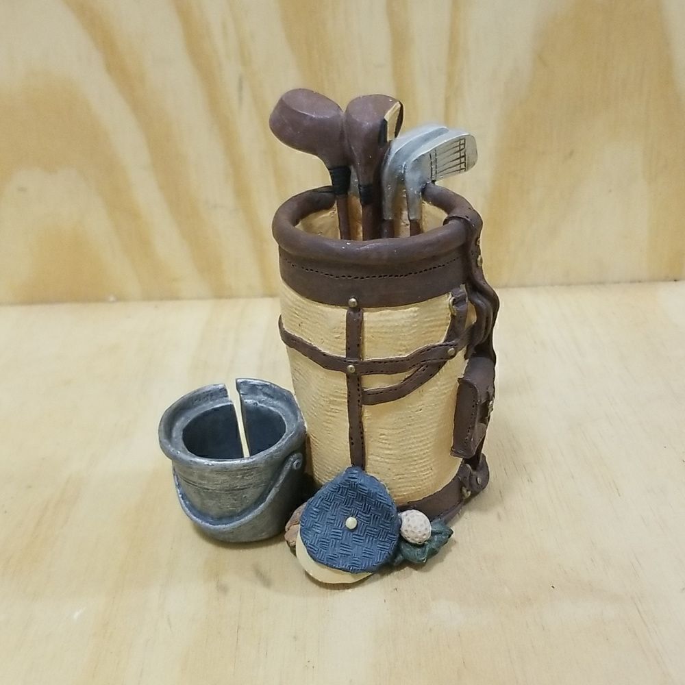 Vintage Golf Figi Graphics 1996 Golf Bag Desk Accessory Pencil Holder Cup